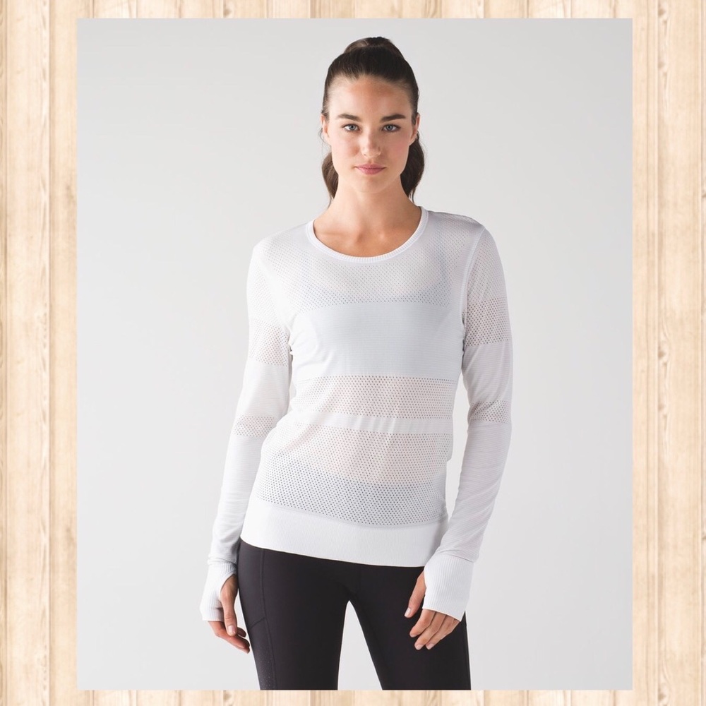 Lululemon white Breeze By long sleeve top